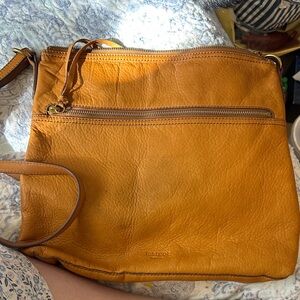 Margot Mustard Leather Crossbody Bag (H)